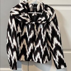 Carole Little Black, Brown & White Patterned Women’s Jacket